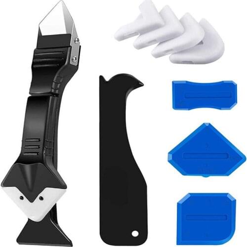 10pcs Joint Filler Smoothing Spatula Sealant Remover Caulk Finisher Scraper Grout Kit Glass Rubber Cleaning Squeegee