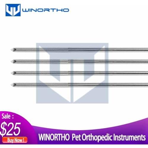 10pcs Stainless steel partial threaded Kirschner wires Veterinary orthopedics Instruments pet surgical tools