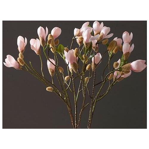 100% HI-Q and high simulation Magnolia buds decorative artificial silk flower fake magnolias fruit orchids wholesale