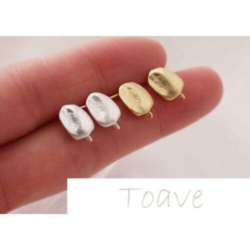 14K bag gold irregular with hanging coffee bean silver needle diy stud earrings hand-made material accessories 2pcs