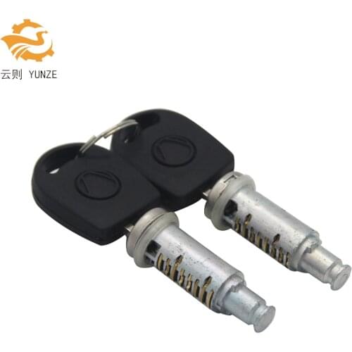 2PCS LOCK BARREL WITH 2 KEYS FIT FOR VW GOLF 4 IV MK4 A6 SKODA FABIA POLO 9N SEAT PASSAT FOR LEFT RIGHT SIDE