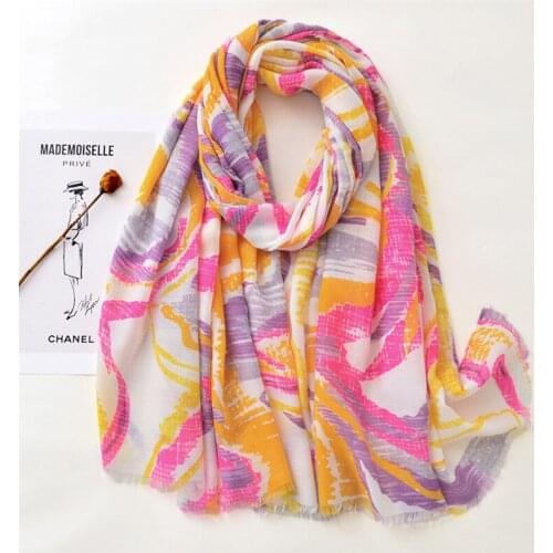 2021 New Design Brand Women Scarf Van Gogh Painting Frange Viscose Spring Autumn Warm Wrap Hijabs Lady Pashmina Foulards Bandana