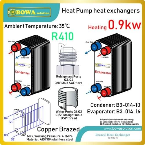 800kCal R410a PHEs (including evaporator & condenser) is great choice for constant temperature controls, such as oil temperature