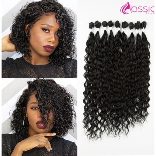 CLASSIC PLUS Water Wave BIO Hair Bundles Weave Ombre Blonde 22-26inch 9 Pcs Heat Resistant Fibre Synthetic Curly Hair Extensions