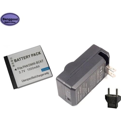1000mAh DMW-BCK7 BCK7E NCA-YN101G Camera Battery + AC Charger For Panasonic Lumix DMC FH2 FH24 FH25 FH27 FH4 FH5 FH6 FH8 FP5 FP7