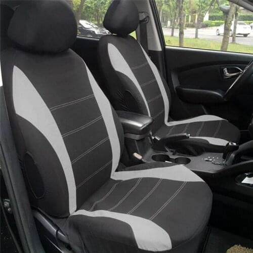 Car-styling Car Seat Covers Black + Grey Polyester Wear-resisting Fit Most