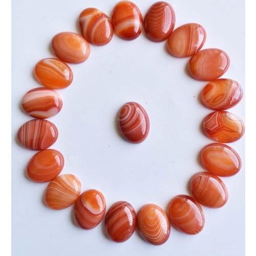 Free shipping 20pcs/lot Wholesale 15x20mm 2020 hot sell natural Red stripe Oval CAB CABOCHON teardrop beads for jewelry making