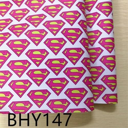 Free shipping 7.6*12inch cartoon print synthetic leather fabric for DIY accessories BHY147