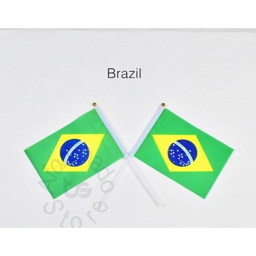 Brazil 14*21cm flag Banner meet Parade party hand waving National flag Home Decoration flag banner