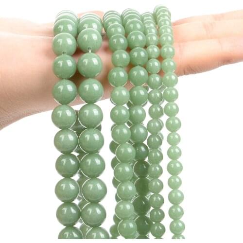 Natural Stone Beads Green Luminous Glowing In The Dark Round Loose Spacer Beads for Jewelry Making Bracelet Necklace Pandent DIY