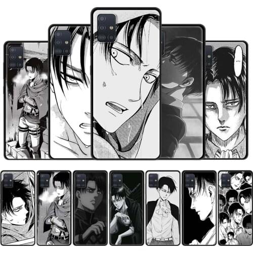 For Samsung Galaxy A51 A71 A21s A31 A12 A41 M31 M51 Phone Case A52 A32 A11 M30s A42 A01 Black Soft Cover Attack Titan Anime Capa