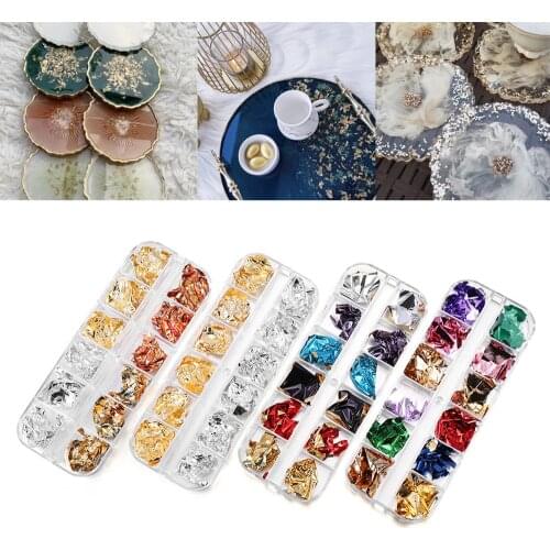1Box Gold Foil Baking Decorative Gold Leaf Flakes Gold Silver Confetti DIY Nail Art Paiting Decorating Foil Paper Party Supplies