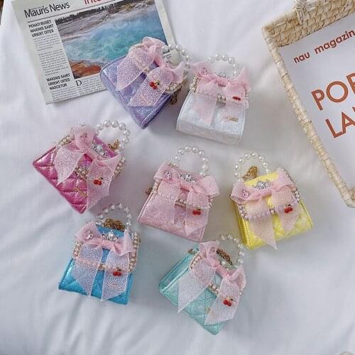 Kids Mini Purses and Handbags 2021 Cute Girls Princess Messenger Bag Little Girl Party Bow Coin Pouch Toddler Hand Bags Tote
