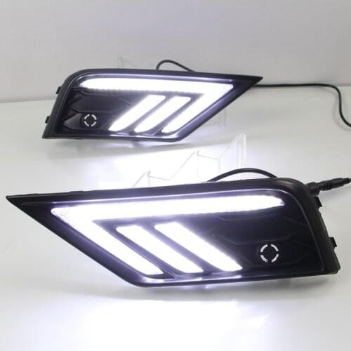 12V Daytime running lights For Volkswagen Tiguan 2017 2018 2019 VW Drl with turn signals for cars auto Led fog lights headlights