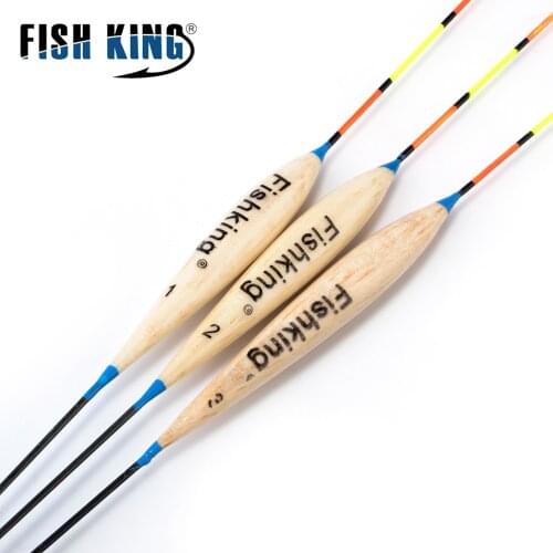 FISH KING 3PCS/lot Fishing Float Mixed Size Balsa Bobber Cork Barguzinsky Fir Floa tFortune Paulownia Wood For Fishing Tackle