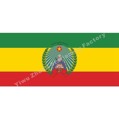 Ethiopia (1987-1991) Flag 150X90cm (3x5FT) 120g 100D Polyester Double Stitched High Quality Banner Ensign Free Shipping
