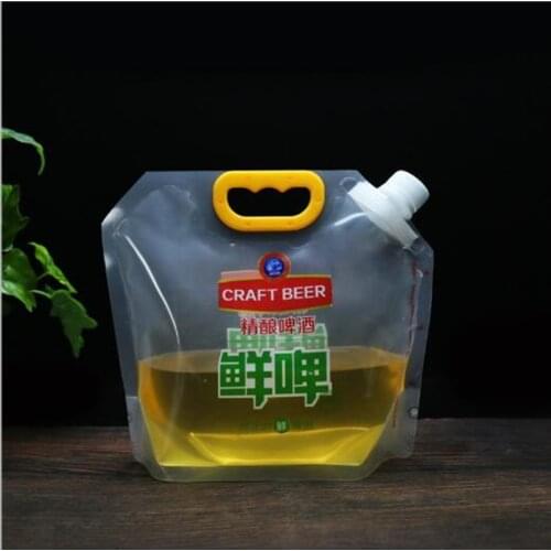 CUSTOMIZED LOGO 1.5/2.5/5L Stand-up Drink Packaging Bag Spout Pouch FOR Beer Juice Milk Liquid