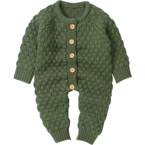Baby knit Rompers Autumn Winter Infant Baby Girl Boy Warm Clothes Long Sleeve Knitted Sweater Romper Overall Outfit Clothing
