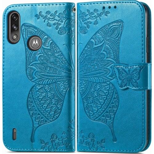 Embossed Pattern Leather Wallet Case For Moto E7 Power Cases Magnetic Protection Cover For Motorola E7 Power Phone Cases Funda
