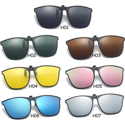 Flip Up Clip On Sun Glasses For Men Driving Glasses Clips Light Fishing Female Anti-UVA UVB Polarized Night Vision Lens