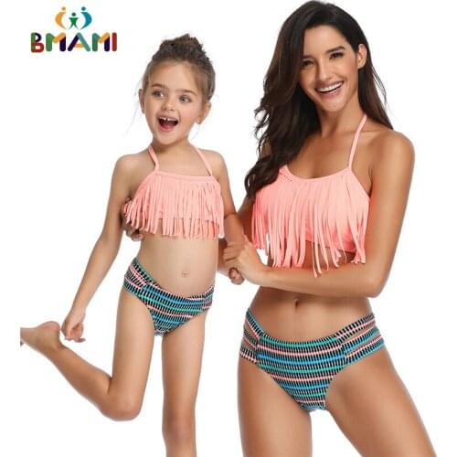 Mother Daughter Swimwear Family look Mommy and Me Bikini Bahitng Swimsuit Brachwear Family Matching Clothes Mom Daughter Clothes