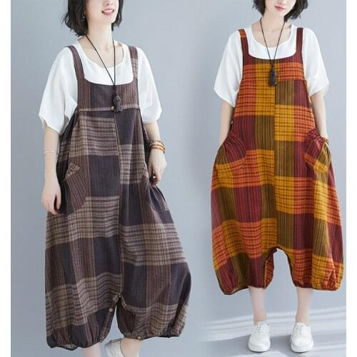 Summer Jumpsuits 2021 New Arrival Fashion Women Clothes Culottes Wide Leg Pants Loose Rompers Cotton Linen Casual Overalls