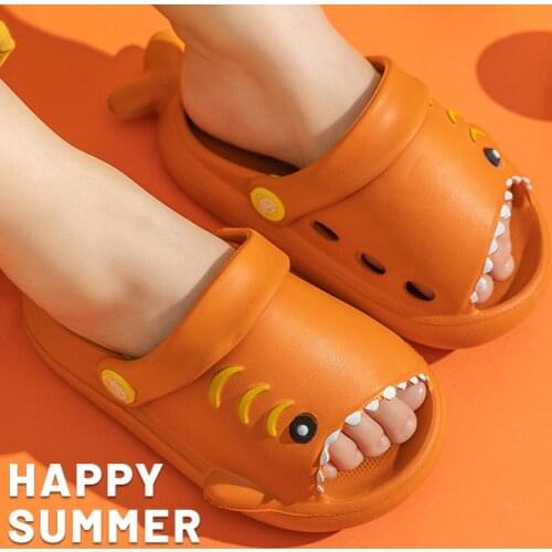 Summer Fashion Fun Shark Slippers Baby Boy Beach Shoes Soft Bottom Non-slip Hole Shoes Baby Girls Toddler Shoes Kids Sandals