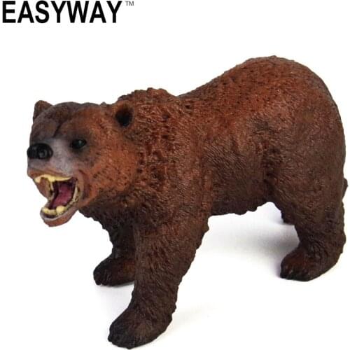Mr.Froger Brown Bear Model Wild Animal Toys Set Zoo Simulation modeling Forest Solid Plasti Modeling Children Models Animals