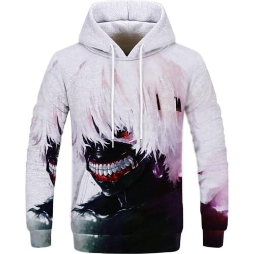 Fashion New Hoodie Mens Hip Hop Anime Harajuku Pullover Long Sleeve Casual Sexy Mens All-match Top