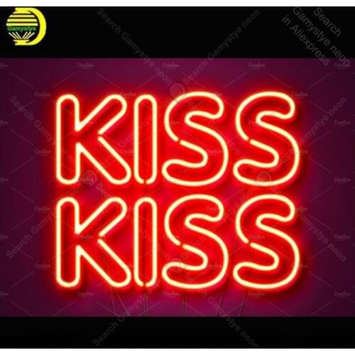 Neon Sign for Kiss neon Light Sign Home Love decorate Windower Bedroom Store Display Beer Sign Tubes Neon lights Advertise Lamps