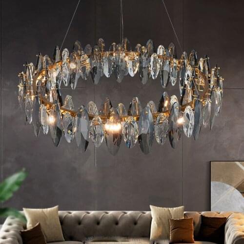 New modern crystal chandelier for living room luxury home decor lighting fixtures round gold led cristal lamp lustre