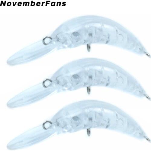 Novemberfans 20PCS/LOT Unpainted Minnow Baits 5cm 2g Floating Mini Crank Wobblers Hard Artificial Fishing Lures Blanks DIY