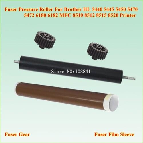 1SET 5450 5445 5440 5472 8110 8157 Fuser Film Sleeve PRESSURE ROLLER Gear for Brother HL 5470 6180 DCP 8150 8250 MFC 8510 8520