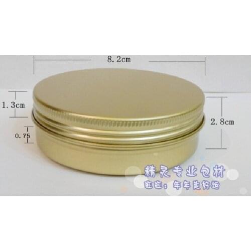 Empty gold 100g Aluminum Cosmetic Jar, Container Screw Thread, 100pcs Golden 100ml Makeup Container Factory Wholesale