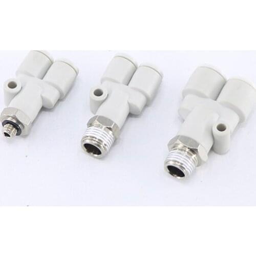 PW SMC type KQ2U04-06 / 06-08 / 08-10 / 10-12 Y type reducer tee white pneumatic quick connector