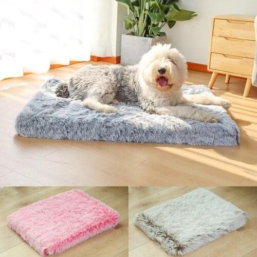 S-2X Pet Cat Dog Bed Luxury Long Fur Plush Pet Bed Cushion 3D Memory Foam Pet Mattress for Cats Dogs Cuddler Removable Cover