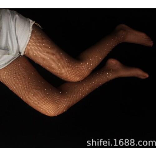 Sexy Diamond Womens Lady Girls Black Sexy Fishnet Pattern Jacquard Stockings Rhinestone Pantyhose Tights Styles Woman tt41