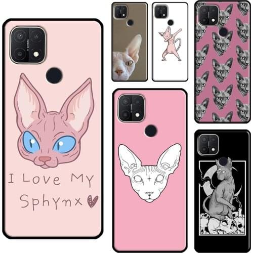Sphynx Cat Phone Case For OPPO A52 A72 A15 A83 A91 A9 A5 A53 A31 2020 A1K A3S A5S Find X3 Pro Cover