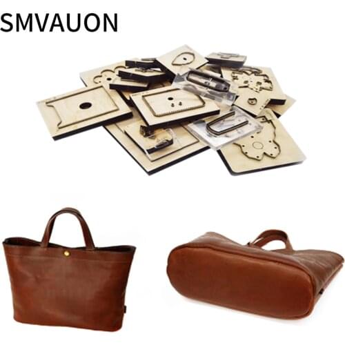 SMVAUON Knife Mold Hand Bag Mold For Making Handmade Gifts Ladies Cutting Mold Wooden Mold Handmade Leather Punching Set