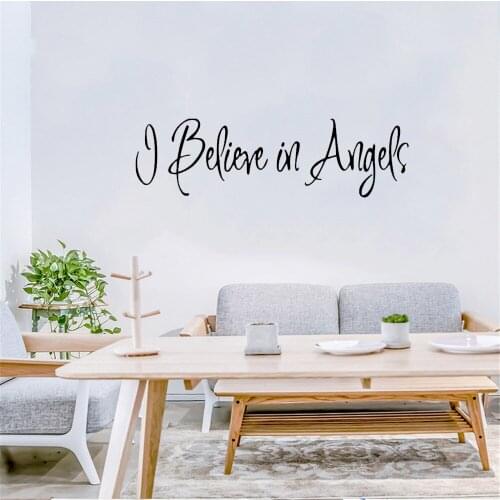 Modern I believe in Angels Wall Stickers Home Decoration Waterproof Wall Decals Home Decoration Wallpaper Vinyl Mural ov522