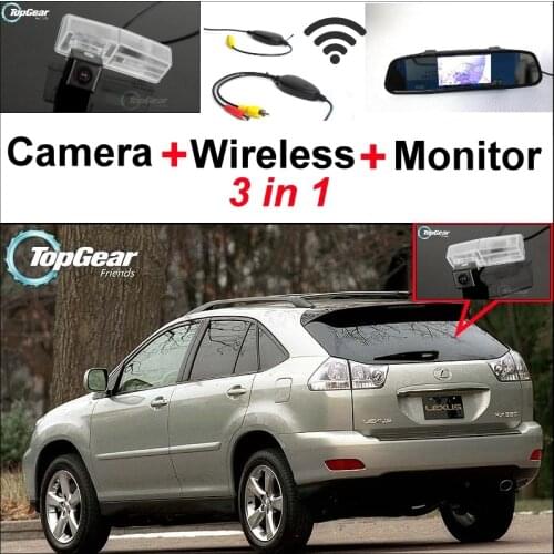 3in1 Special Rear View Camera + Wireless Receiver + Mirror Monitor Back Up Parking System For Lexus RX330 RX350 RX400h 2004~2009