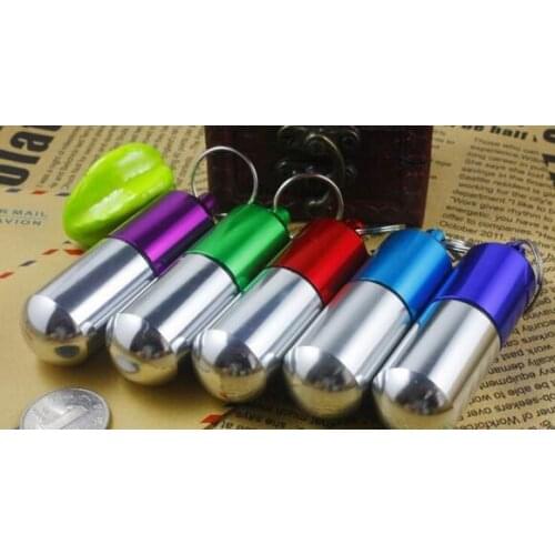 Party Favors Top quality Large Size Pill Medicine Box Holder Outdoor Cartridge Keychain Waterproof