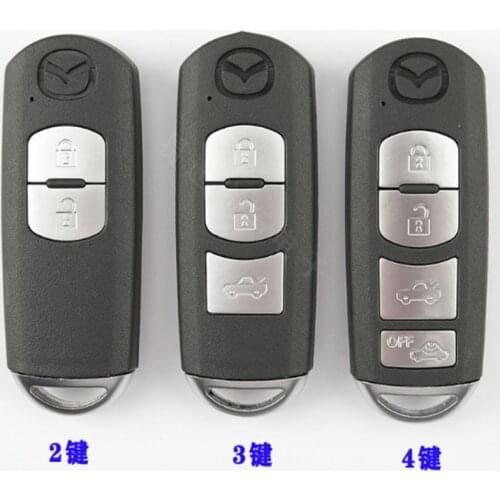 DAKATU Smart Remote Key Shell 2 3 4 Button Fit For Mazda X-5 CX5 CX4 CX3 MX5 Summit M3 M6 Axela Atenza With Emergency Key Blade