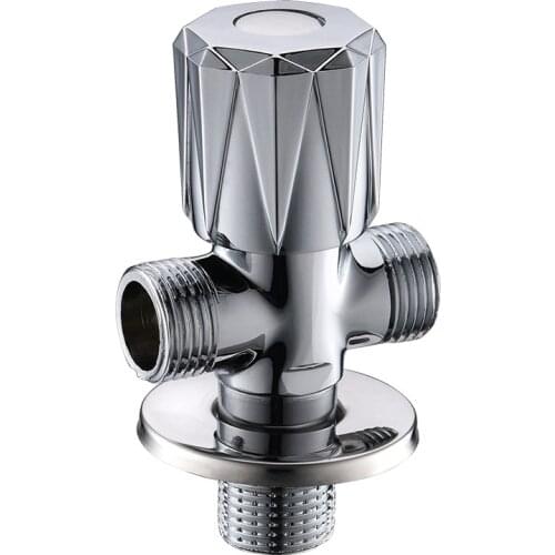 Universal G1/2 Thread 3 Way Water Angle Valve One Into Two Out of Toilet Flush Kitchen Corner Copper Thickened Triangle Valve
