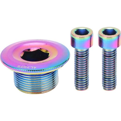 Bicycle Crank Cover Screw Aluminum Alloy M18 Crank Arm Fixing with Cover Bike Crank Cover