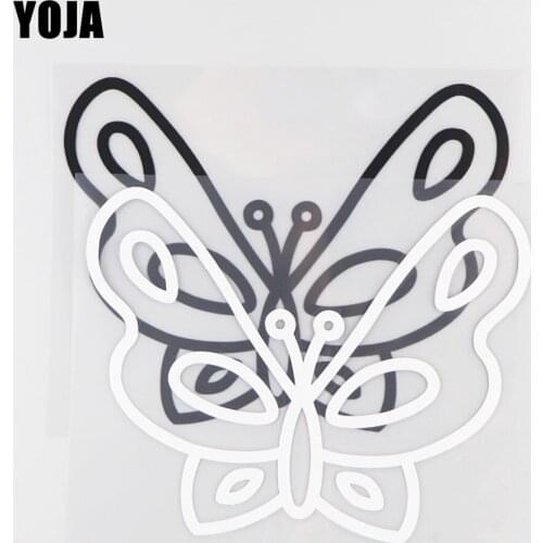 YOJA 16.1×12.5CM Vinyl Decal Small Butterfly Cartoon Animals Pattern Car Stickers Black/Silver 19C-0190