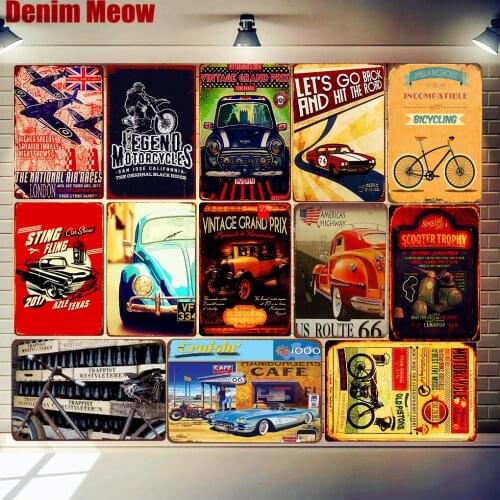 Vintage Grand Prix Metal Tin Signs Racing Road Car Motorcycle Show Wall Art Poster Bar Pub Club Decor Retro Iron Painting N298