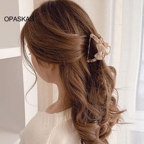 Hairpin Elegant Chain Temperament Bow Tie Metal Semicircle Simple Versatile Large and Exquisite VL