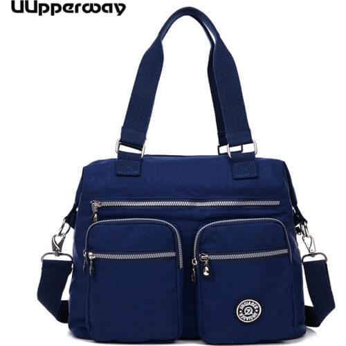 Women Casual Nylon Travel Bags 2019 New Woman Weekend Holiday Totes Luggage Bag Waterproof Handbags Multi pockets Shoulder Bags