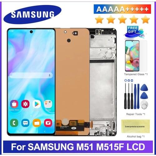 100% Test Display For Samsung Galaxy M51 M515 M515F M515F/DS LCD Display Touch Screen Digitizer Assembly For Samsung M51 LCD